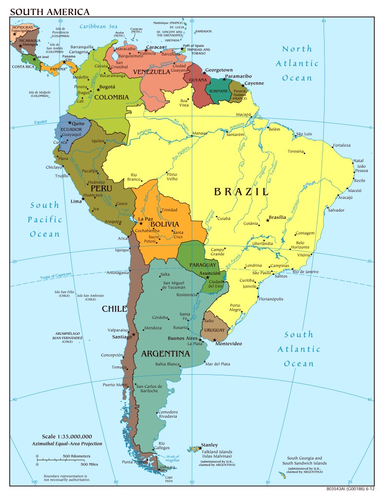 Map of South America